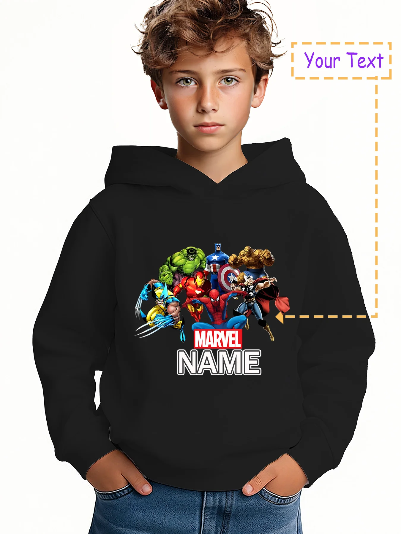 

MINISO Avengers Heroes Assemble Hoodie - Hulk, Captain America and other Avengers heroes gather together, exclusive for hero fan