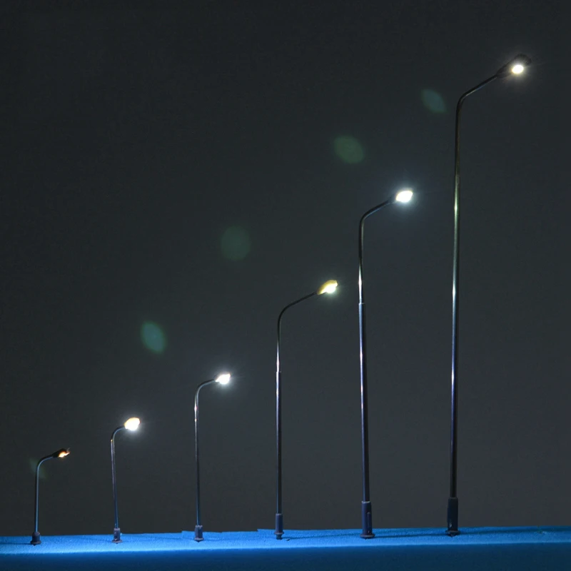 โมเดลไฟ LED ขนาดเล็ก3V ขนาด1:75-1:500โคมไฟถนนโลหะสำหรับรางรถไฟ HO ชุดอุปกรณ์ไดโอรามา15ชิ้น/ล็อต