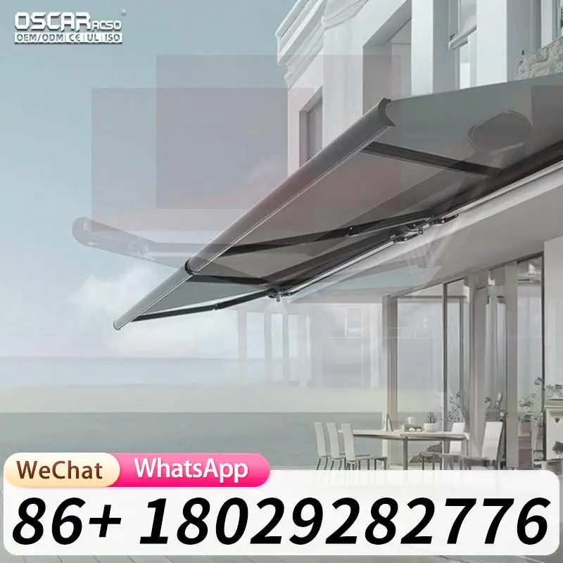 

Customizable LED Lighting Outdoor Retractable Full Cassette Sunshade Umbrella Aluminum Alloy Hot Sale for Garden Patio Poolside