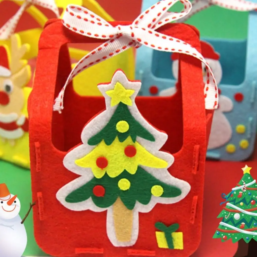 Bolsa de dulces de Navidad de tela no tejida DIY, muñeco de nieve, decoración de la casa, bolsa de Navidad DIY, juguete para padre, árbol de Navidad