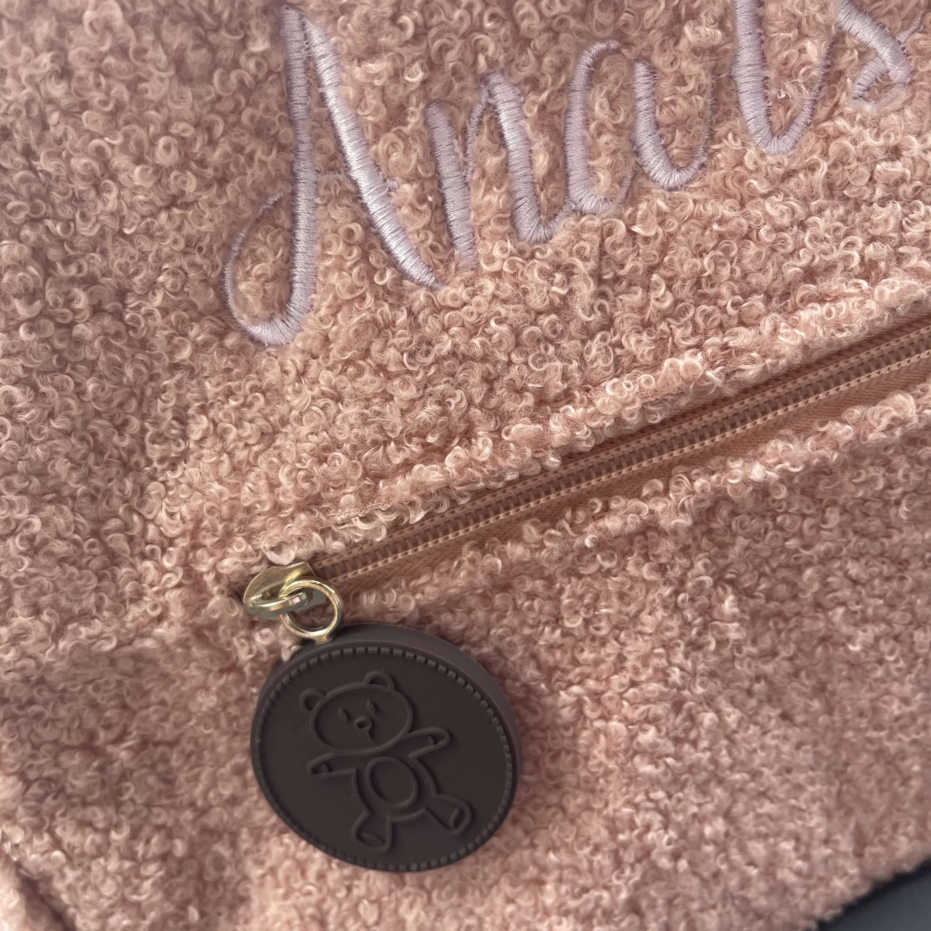 Customized Embroidery Bear Backpack Embroidered Portable Children Travel Shopping Rucksack Women's Cute Bear Shoulder Backpack