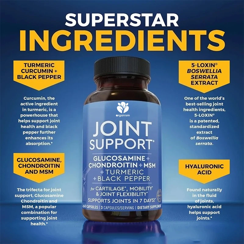 

Glucosamine chondroitin sulfate, 60 capsules - containing turmeric, black pepper, frankincense - joint health supplement