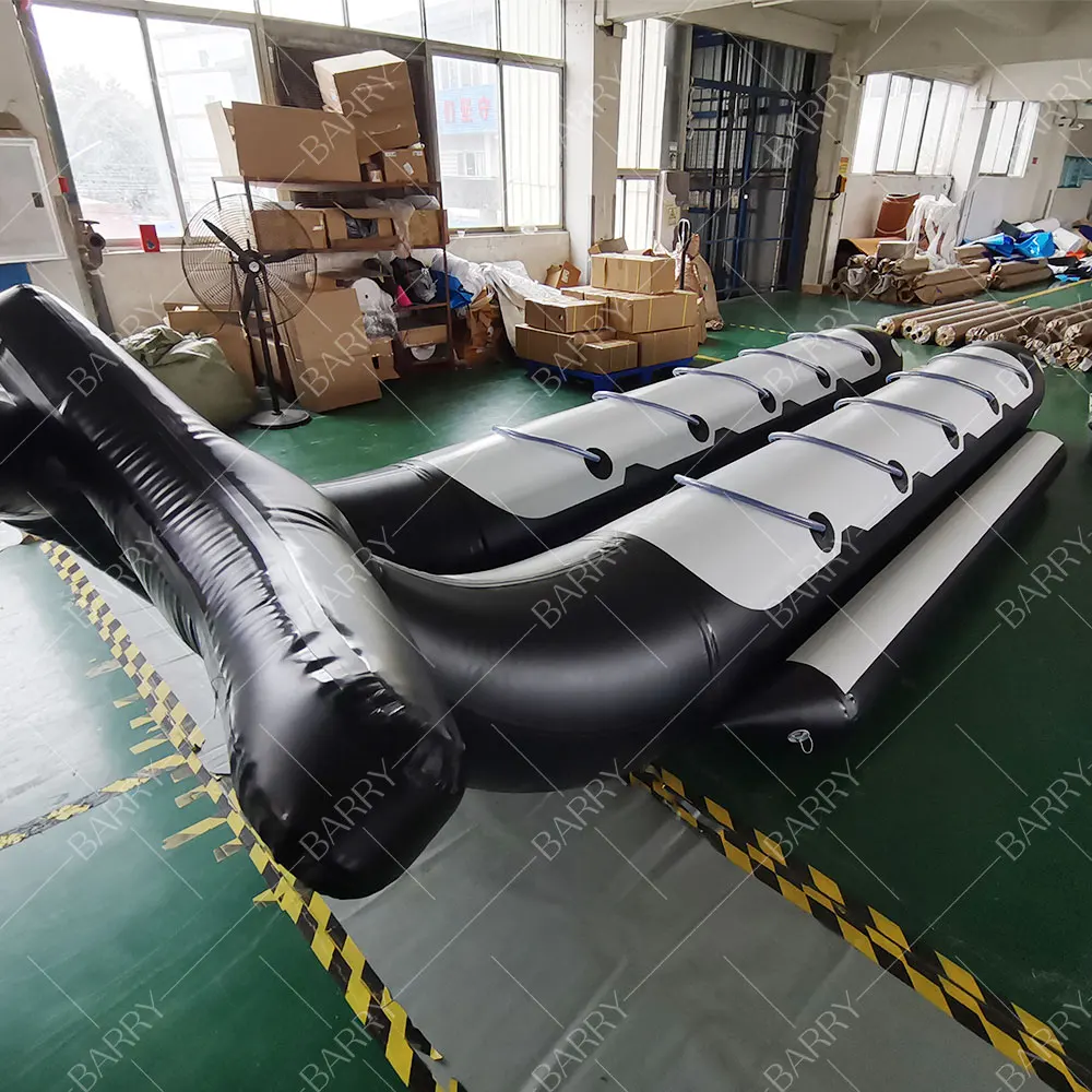 Factory Direct Sea Water Park 6 Seats Inflatable Boat Water Game Banana Boat with Repair KIt 0.9mm PVC Tarpaulin Water Sports