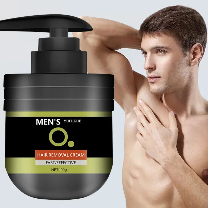 Men's Fast Hair Removal Cream 100g - Gentle, No Irritation, for Chest, Armpit, Arms & Legs, Smooth Skin