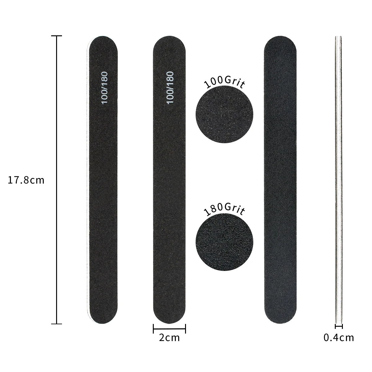 50 Pcs Nail File 100/180 Grit Emery Boards for Nails Double Sides Washable Nail Files Kit