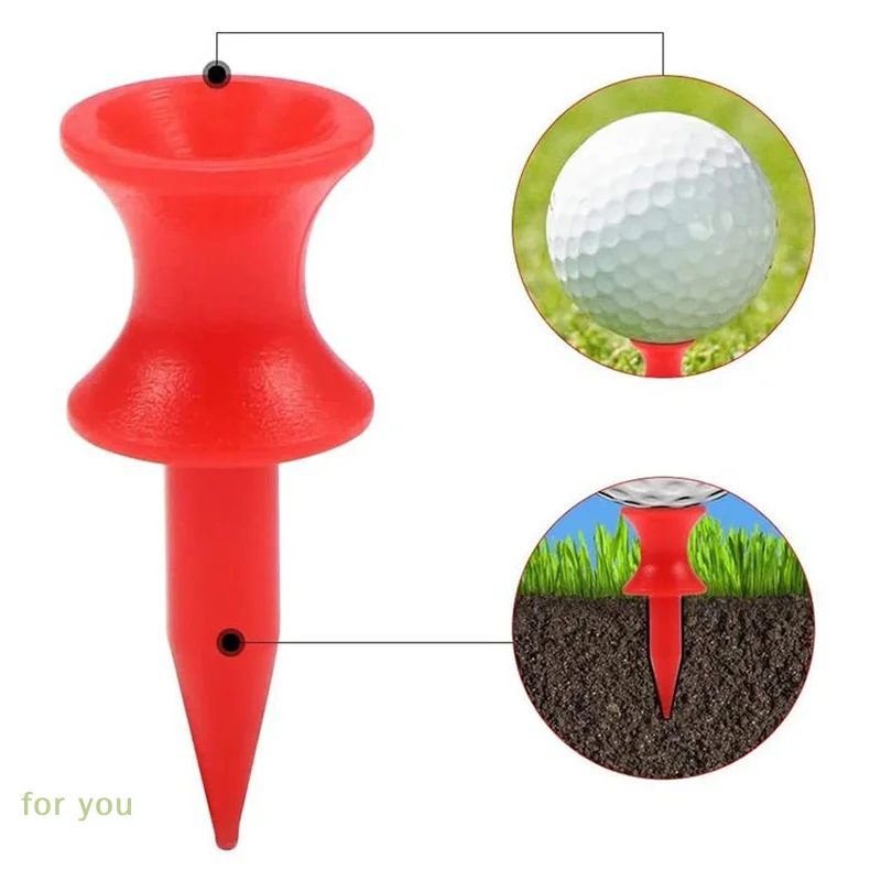 Plastic Golf Tee Set; 20PCS Red Sports Equipment; 31mm Wheel Type Stud Limiter; Golf Ball Holder; Essential Course Accessories.