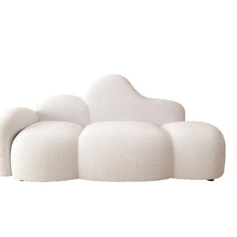 Modern small apartment simple living room table and chair combination lamb wool clothing store
