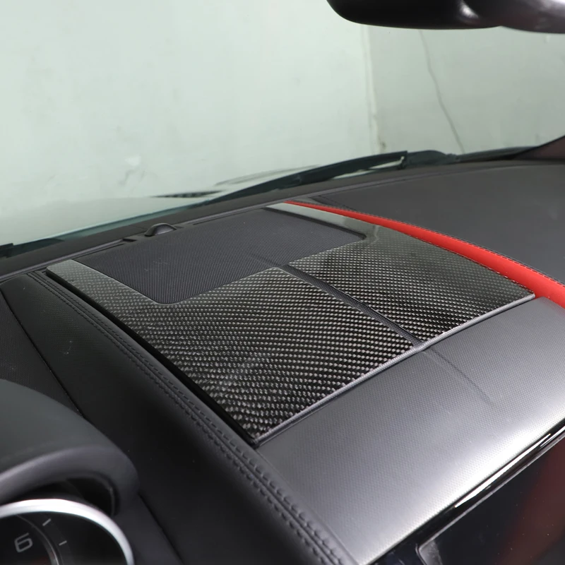 For Jaguar F-TYPE 2013-2022 Soft Carbon Fiber Center Console Air Conditioning Vent Panel Decorative Sticker Interior Accessories