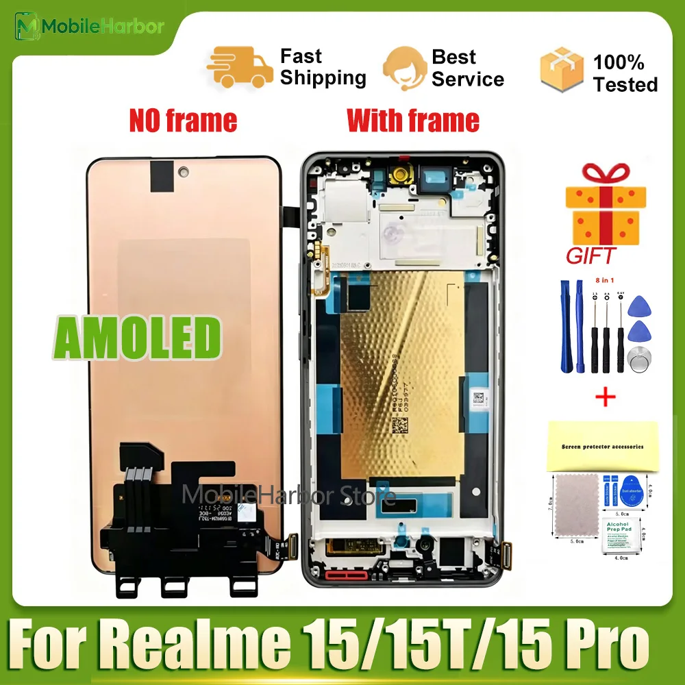 Origin AMOLED 144Hz 6.8'' For Oppo Realme 15 Pro RMX5101 Lcd Display Screen Touch Digitizer Assembly for Realme 15T RMX5106 LCD