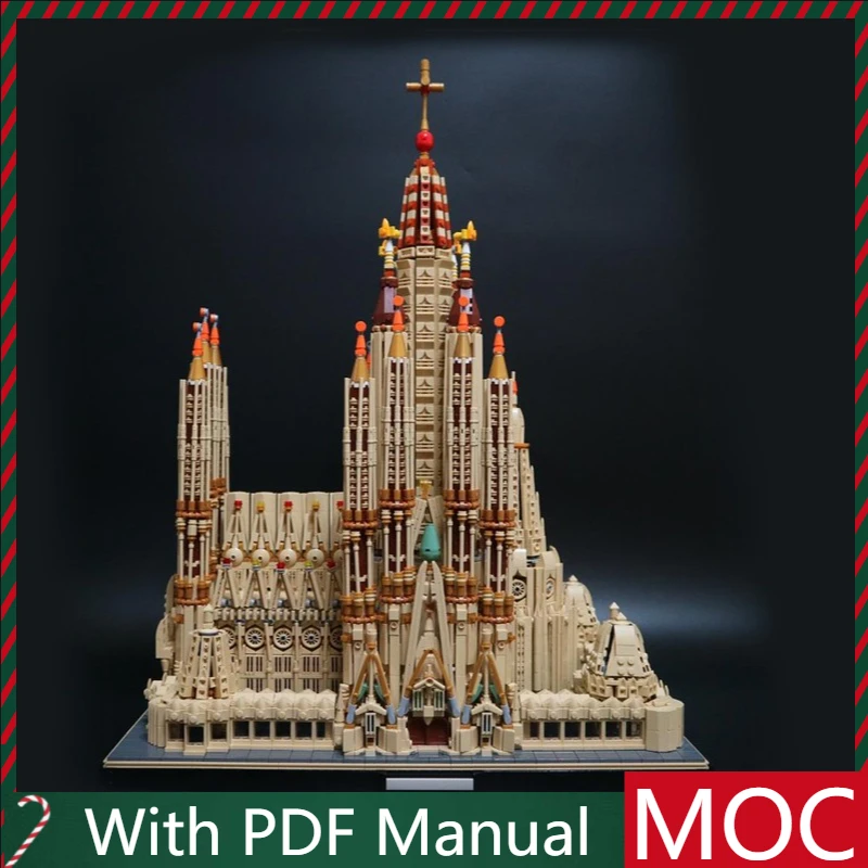 

10045 шт. бежевая церковная модель Sagrada Familia, модульные строительные блоки, детская сборка, дисплей, игрушки, фестиваль, сюрприз, подарок на день рождения
