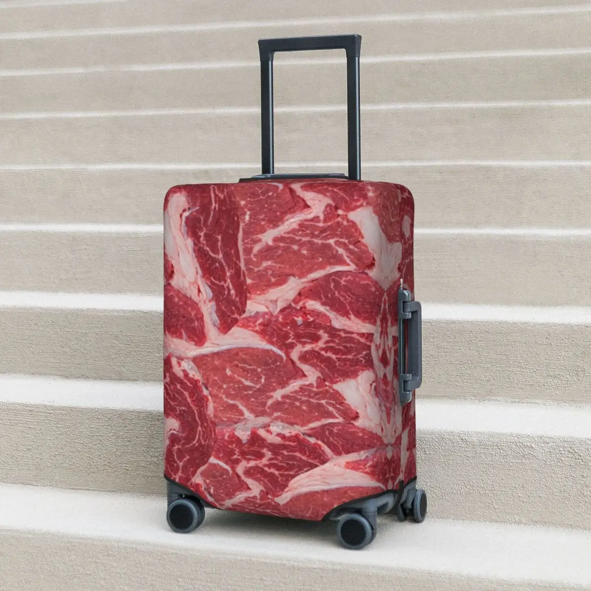 

Abstract Geometric Meat Suitcase Cover Vacation Funny Useful Luggage Case Business Protector