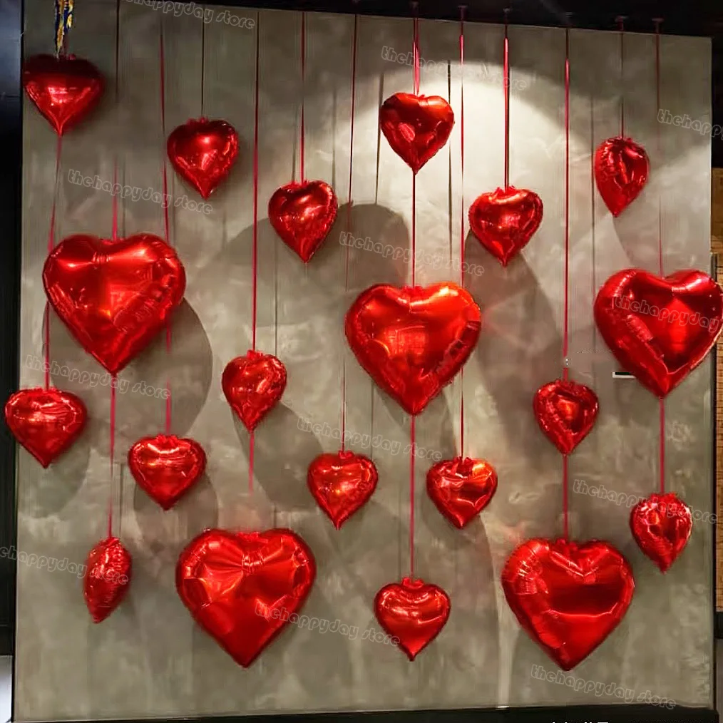50–10 Stück Herz-Folienballons, 25,4 cm, Gold, Rot, Rosa, Liebesherz-Ballon für Geburtstag, Valentinstag, Hochzeit, Party-Dekorationen – Detail 39