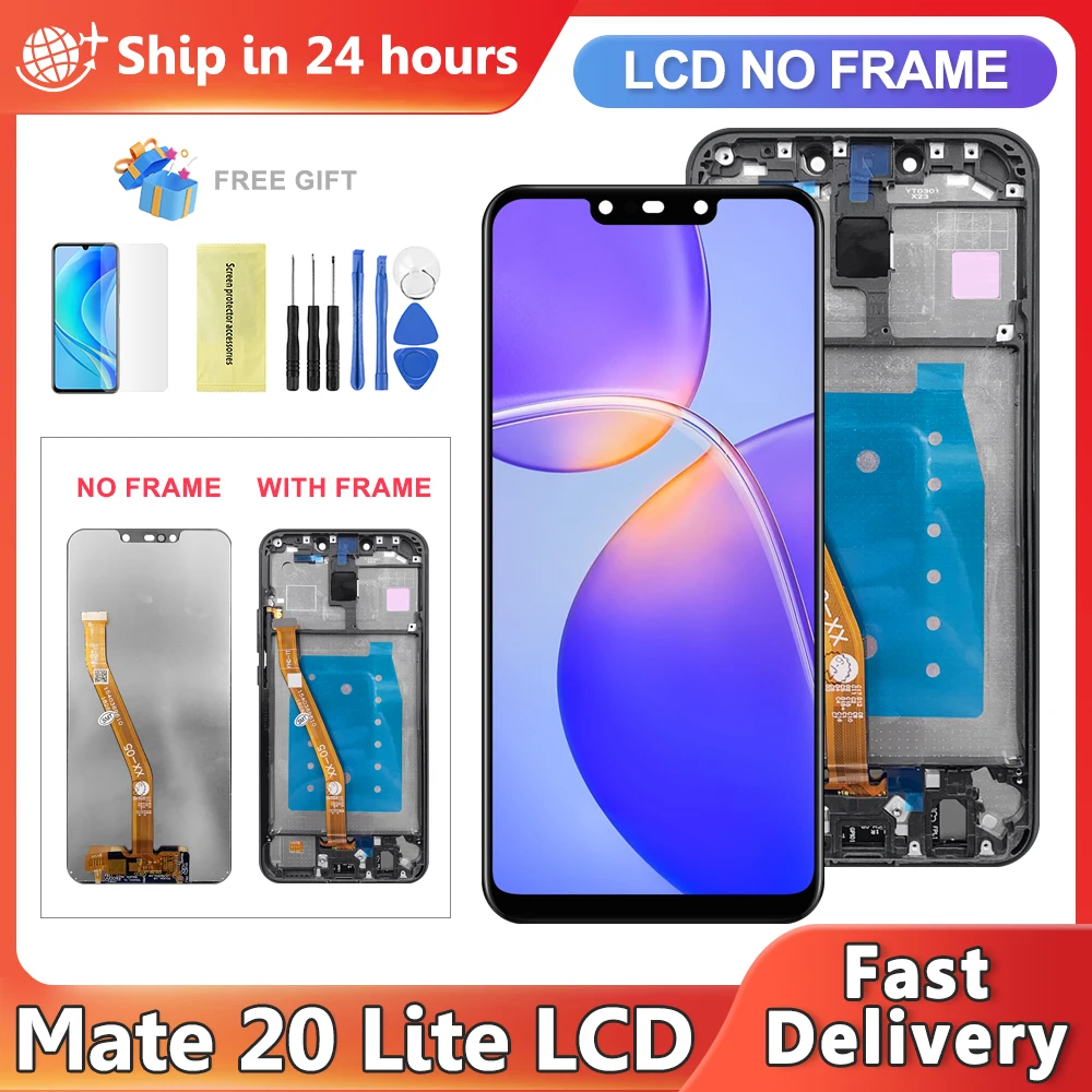 

6,3 ''для Huawei Mate 20 Lite SNE-AL00 SNE-LX1 SNE-LX2 SNE-LX3 INE-LX2 ЖК-дисплей сенсорный экран дигитайзер в сборе Замена