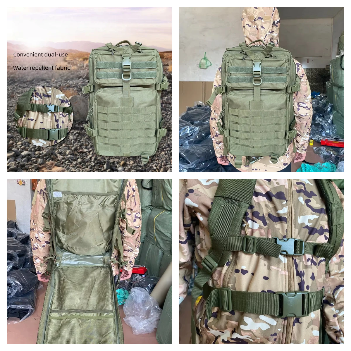 

55L Outdoor Camouflage Hiking Tactical Backpack Anti-water Seepage Function Multi-cycling Large Backpack Camping Large Backpack