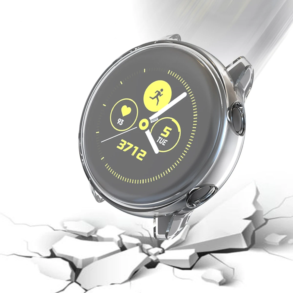

Watch Protective Case Silicone Watch Protective Shell Compatible for Galaxy Watch Active (Full Cover Transparent White)