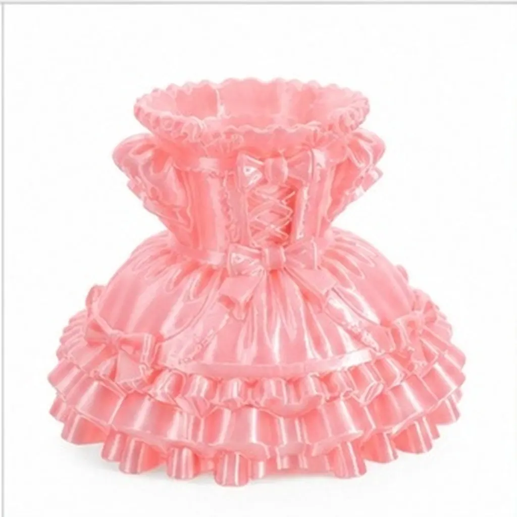 Princess Dress Pen Holder Desktop Makeup Brush Organizer Cute Brush Holder Girly Pen Container for Vanity Desk