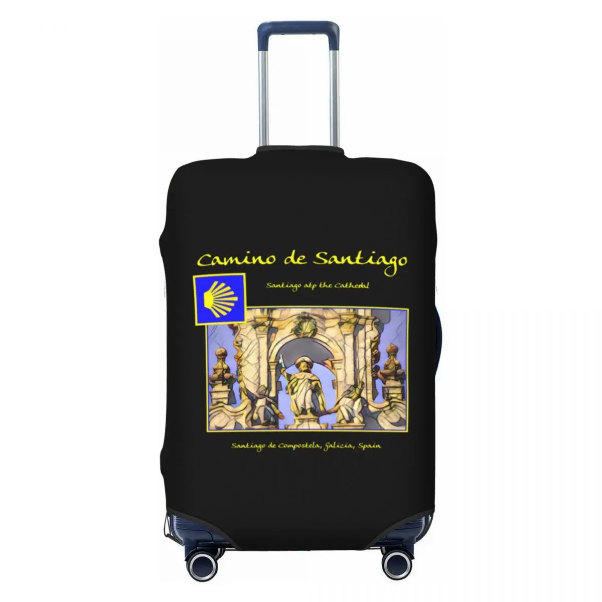 

Custom Buen Camino De Santiago Luggage Cover Elastic Travel Suitcase Protective Covers Suit For 18-32 inch