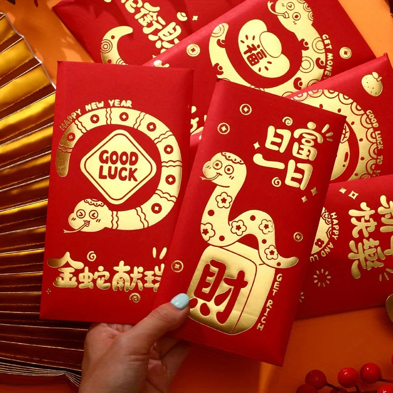 

30pcs Red Envelope Bags, 2025 New Year Snake, Lucky Packets for Spring Festival, Artistic Party Decorations