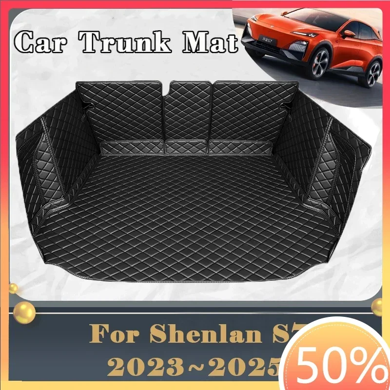 Car Trunk Mat For Changan Shenlan Deepal S7 2023 2024 2025 Dirt-resistant Fully Trunk Mat Luxury Rear Cargo Tray Car Accessories