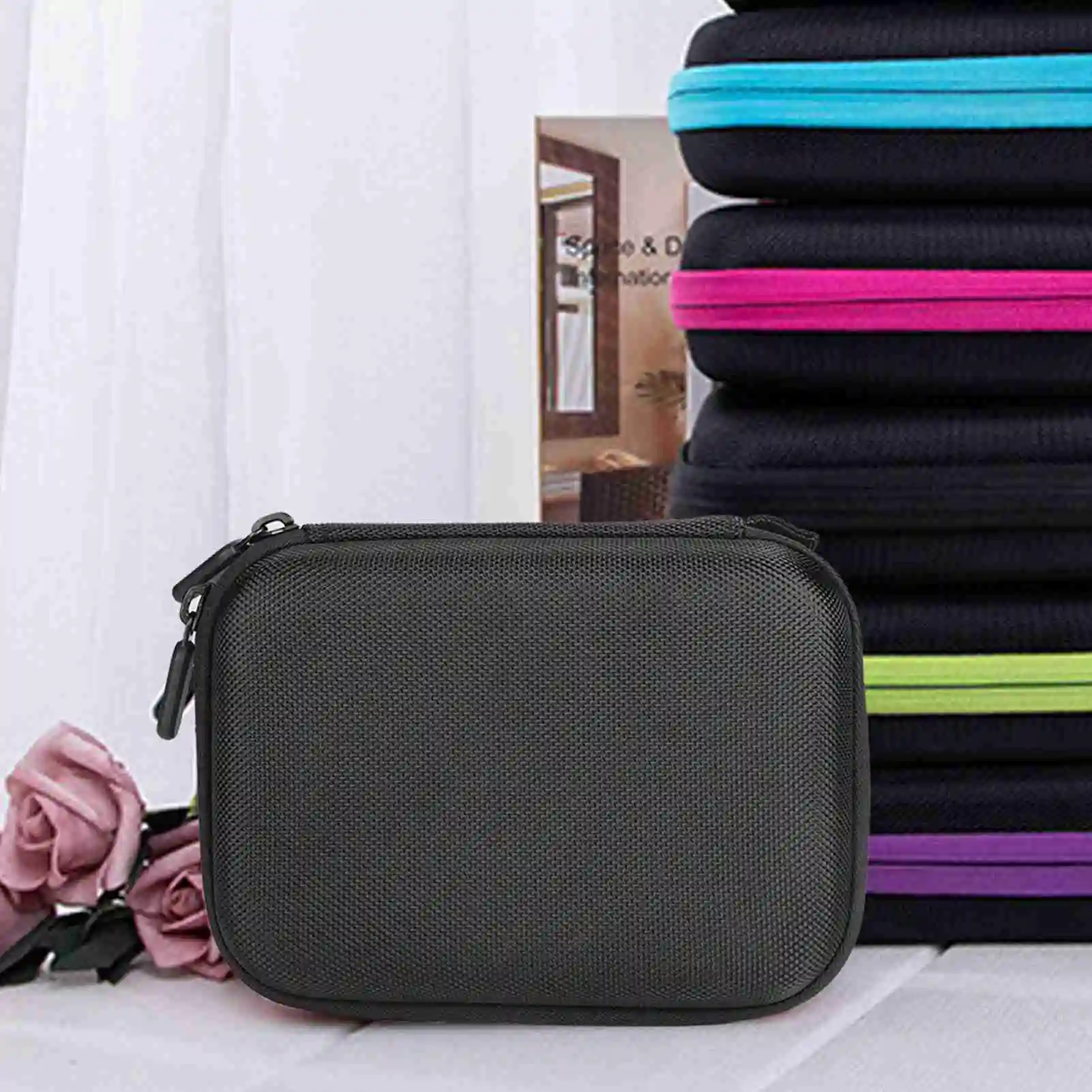 

F2 Essential Oil Carrier 30 Bottles 1-3ml Shockproof Travel Carrying Case Black EVA Storage Box for On-the-Go Protection