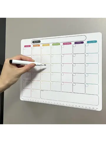 A refrigerator magnet ,monthly and weekly planner, magnetic calendar sticker, soft magnetic note sticker, message board