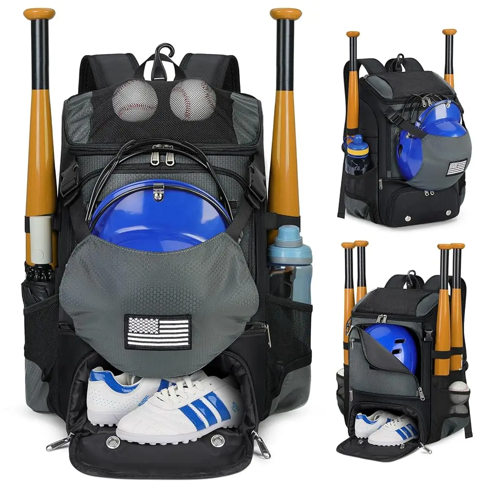 

Baseball Backpack, Lightweight Softball Bag with Shoe Compartment Baseball Bag for Youth & Adult Softball Bat Bag with Fence