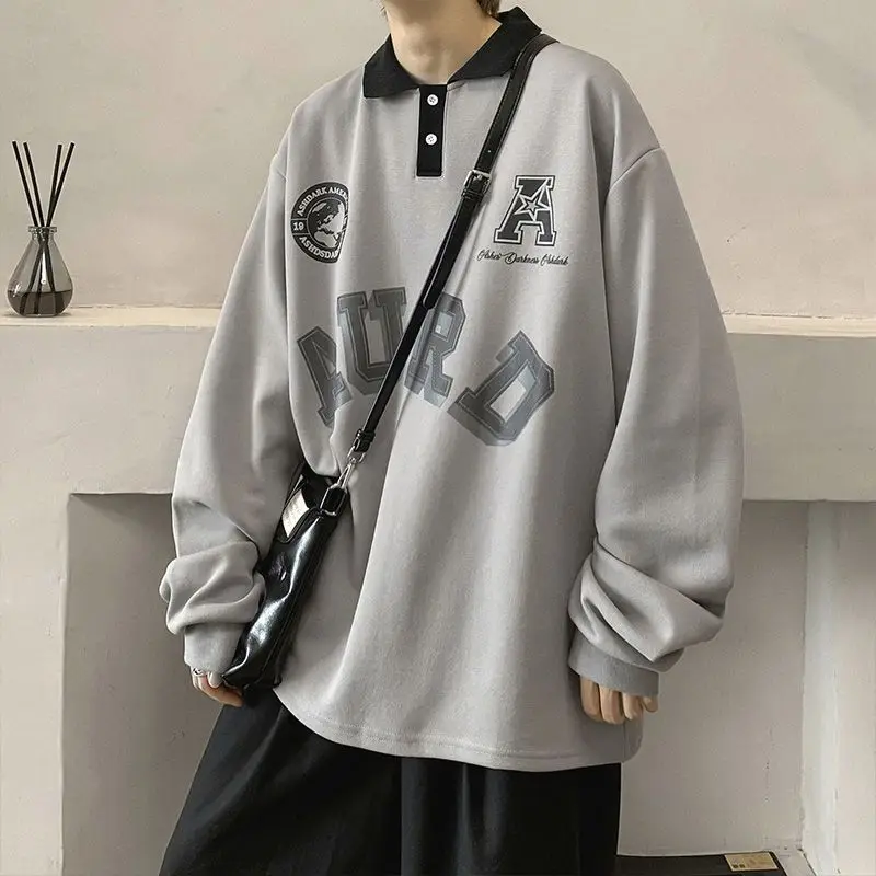 T Shirt for Man Aesthetic Baggy Printed Men's Clothing Winter Top Polo Bulk Casual Japan Korean Autumn Original 90s Vintage Tee