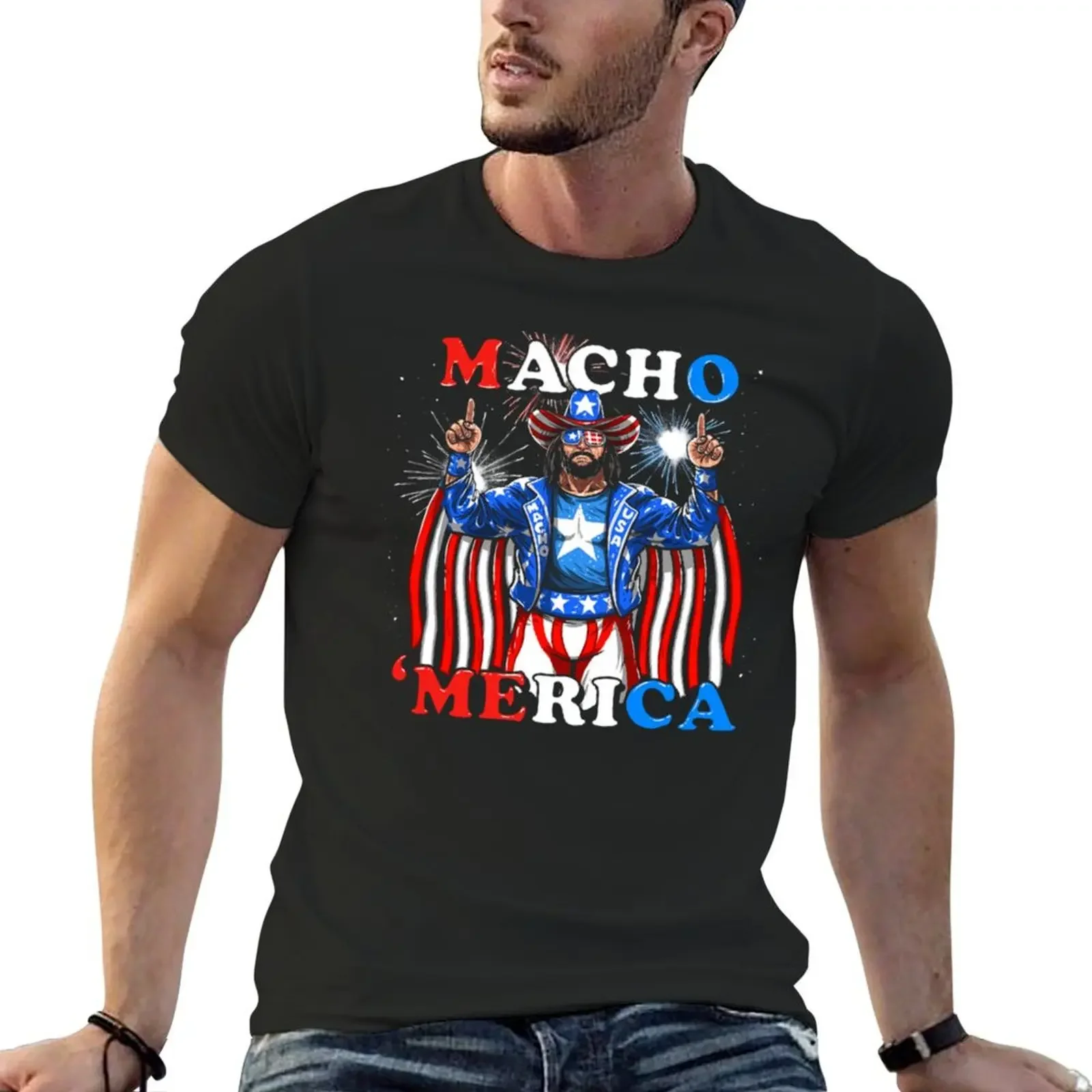 Macho merica T-Shirt shirts graphic tees plain korean fashion funny t shirts men