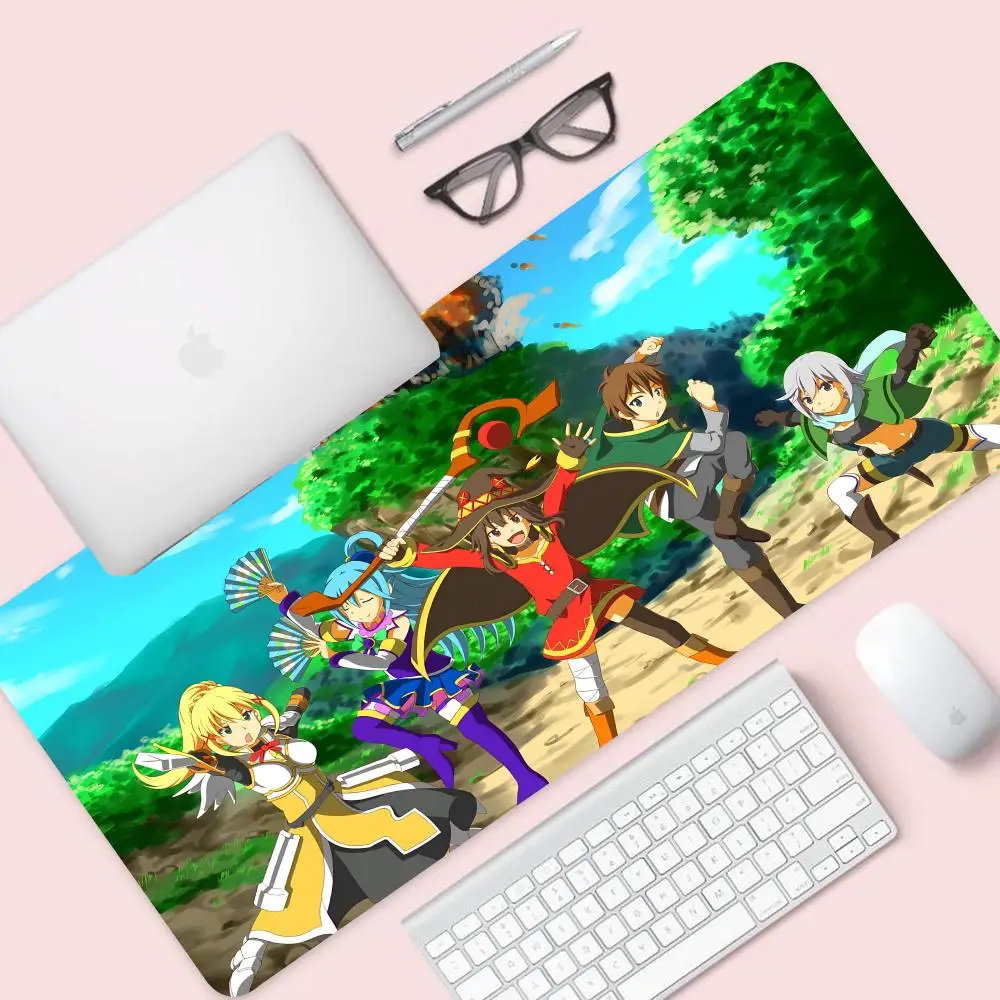 A-Anime K-KonoSubaes 마우스 패드 대형 게임 tapis de souris xxl 마우스 패드 1000x500mm 마우스 패드 미끄럼 방지 잠금 장치 키보드 데스크 매트 컴퓨터 패드