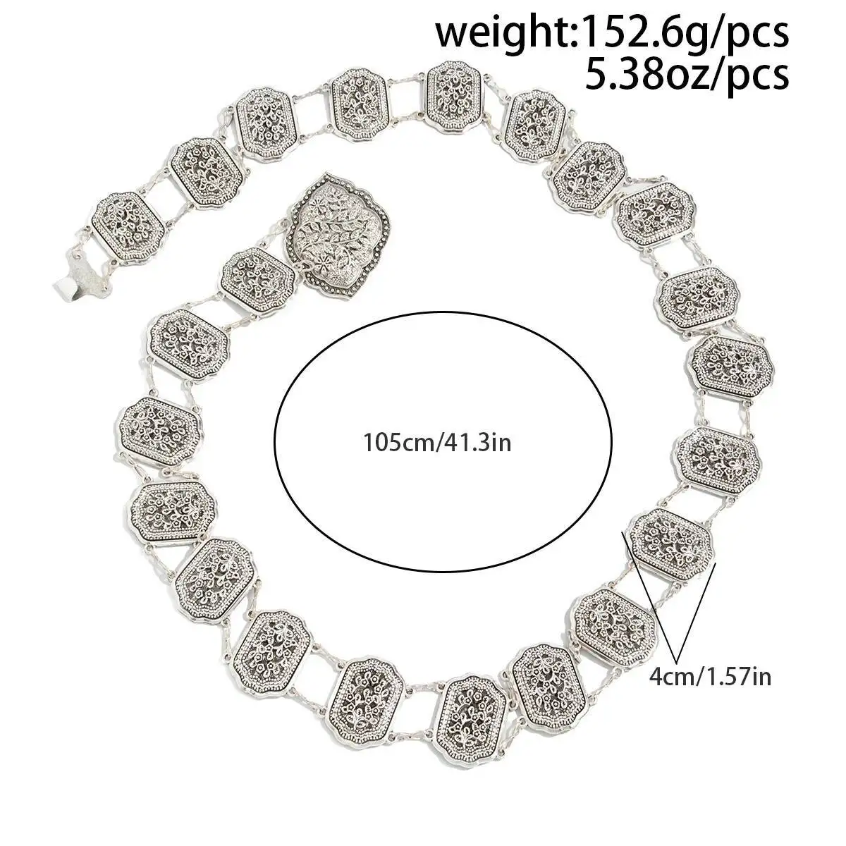 SHIXIN Vintage Adjustable Metal Belt Belly Chain for Women Goth Trendy Irregular Geometric Square Waist Chain Y2K Body Jewelry