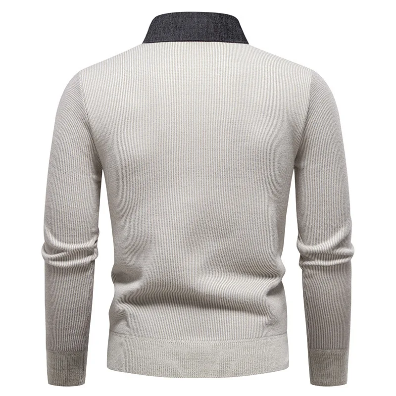 New Arrival Mens Knit Pullover Sweater Shirt Collar Coat Warm Autumn Winter
