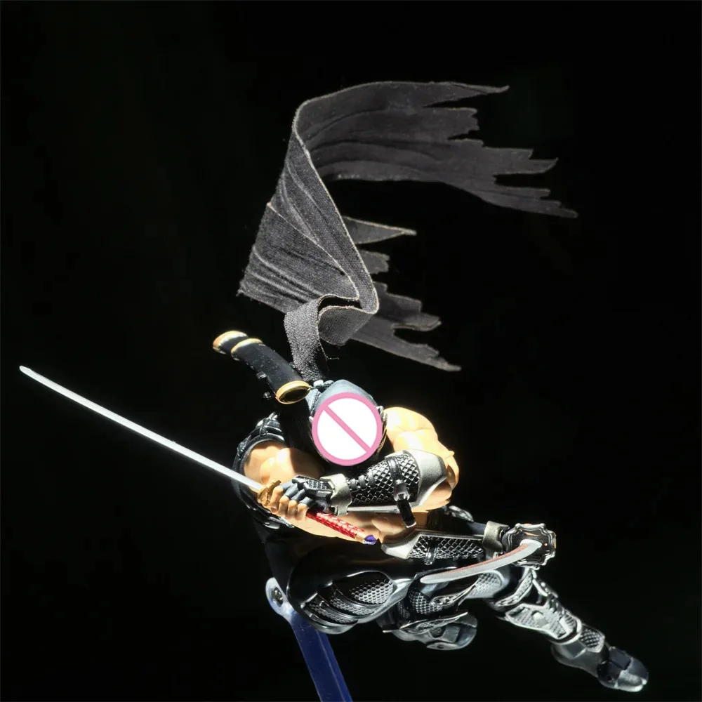 Handmade 1/12 Scale Japanese Ninja Game Characters Mini Black Scarf Accessories For SHF Action Figures Body Model - view 5
