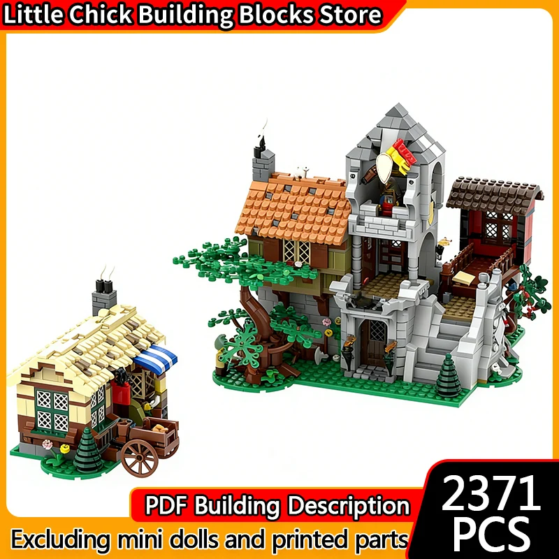 

Модель City Street View MOC, строительные кирпичи, средневековый благородный уход, модульная технология, детские праздничные подарки, сборные игрушки, костюм