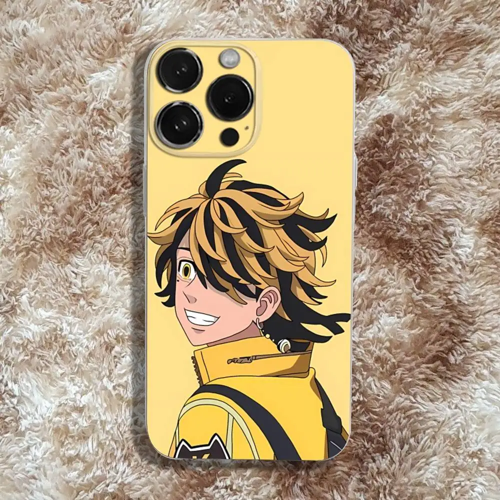 Funda de teléfono Kazutora Revengers Hanemiya para iPhone 17,16,15,14,13,12,11 Pro,Max,Plus,X,XS,XR,SE4,E Mini funda suave transparente