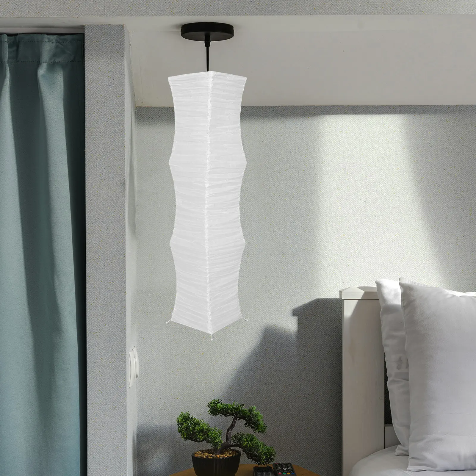 

Японский бумажный абажур для напольной лампы, складной, с мягким светом, для гостиной, спальни, офиса, современный, минималистичный