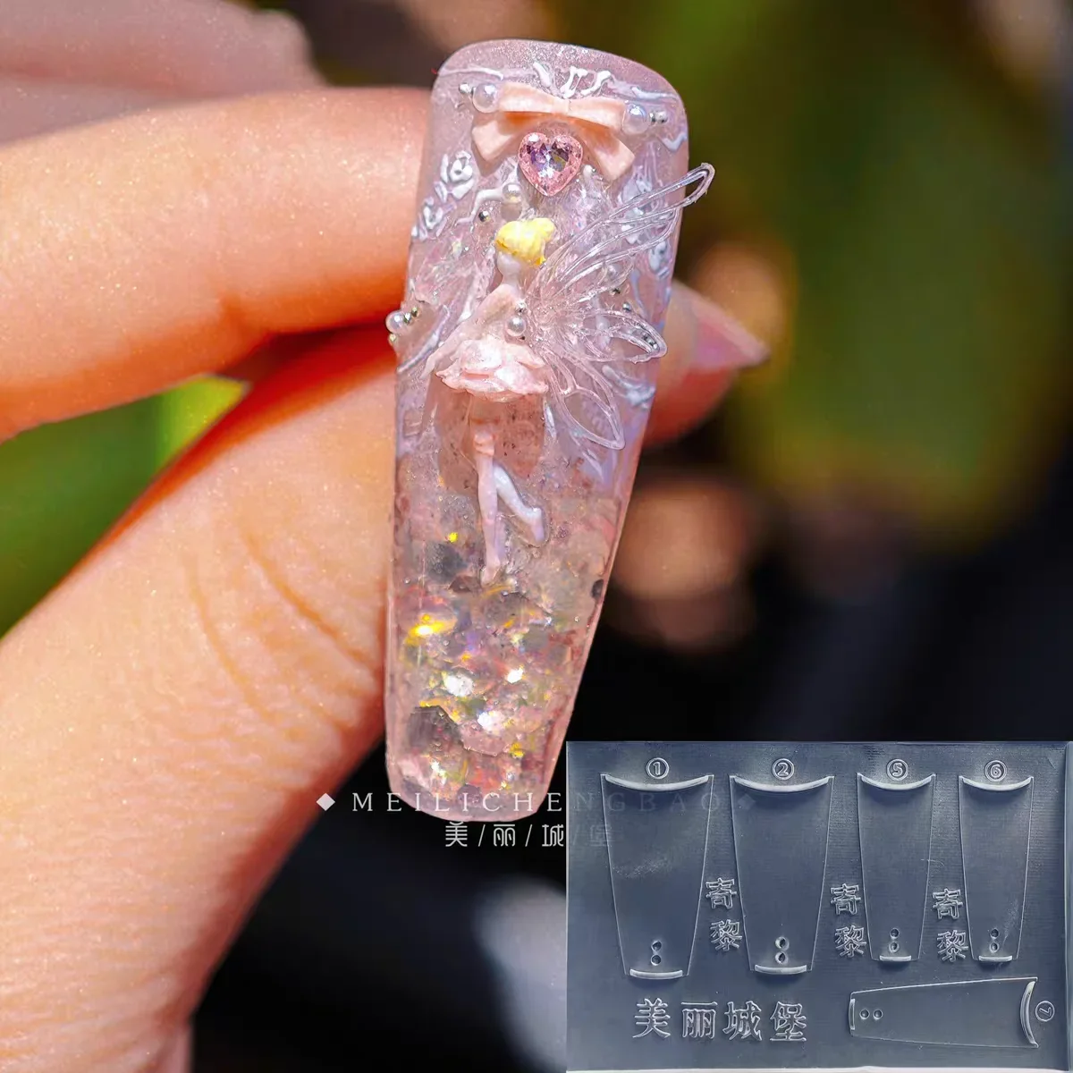 

1pc Small Flower Waterflood Design 3D Acrylic Mold Nail Art Decorations Nails DIY Design Silicone Nail Art Nails Mold