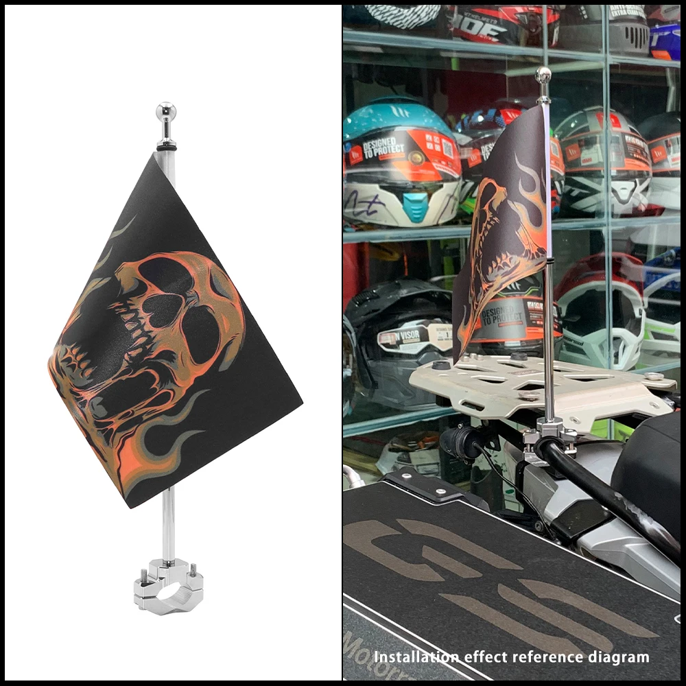Motosiklet bayrağı bayrak direği bagaj rafı motor Bar montaj koruyucu braket için Harley Honda & Cruiser BMW ADV Cruiser Touring