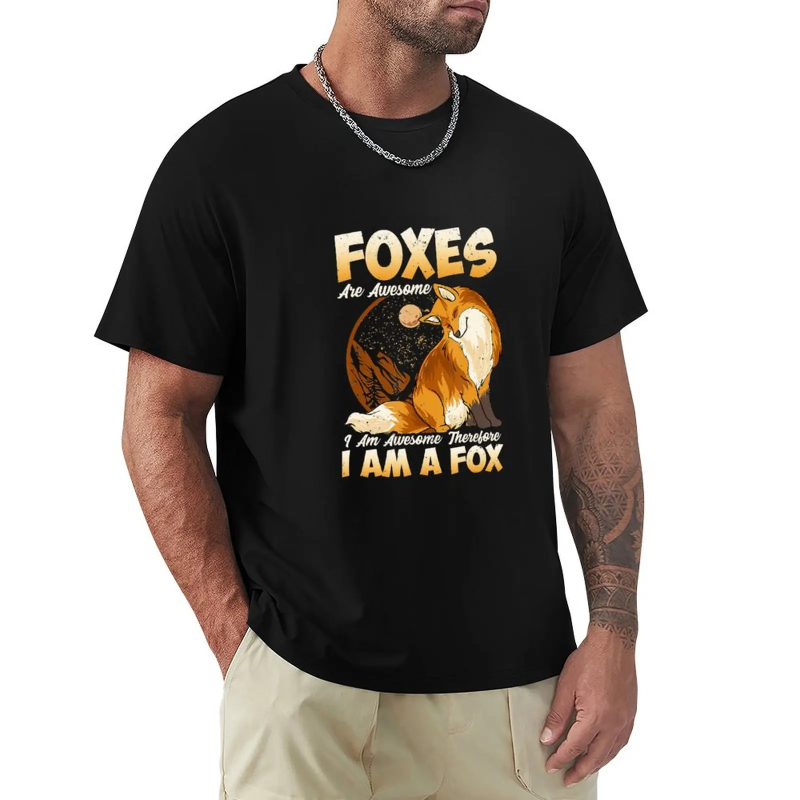Foxes Are Awesome I Am Awesome Therefore I Am A Fox T-Shirt cotton tshirt 100% T-Shirt