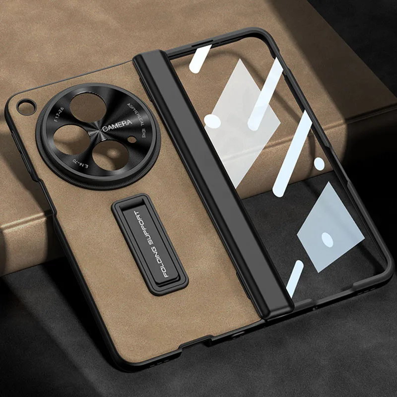 

Magnetic Hinge PU Leather Case For Oneplus Open With Front Glass 360 All-included Protective Stand Cover For Oneplus Open Case