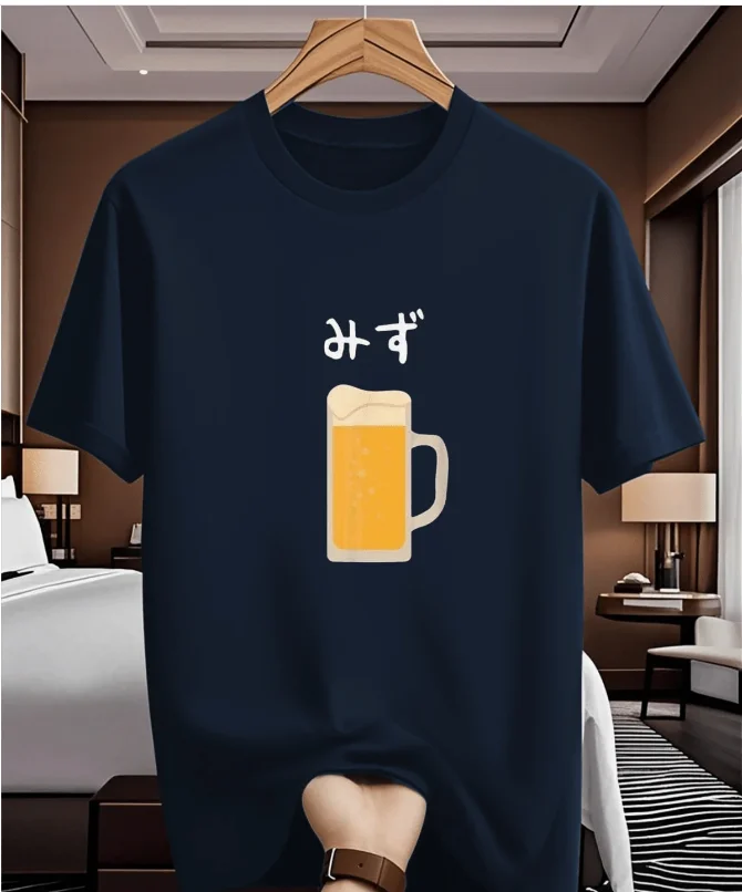 100% القطن عادية البيرة الخمور شرب الماء مضحك مثيرة للاهتمام نمط طباعة الرجال النساء القطن تي شيرت الخريف والشتاء الملابس الداخلية #5