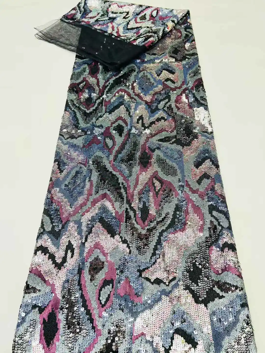 Afrykańska haftowana koronka tiulowa, elegancka francuska koronka siatkowa, wysokiej jakości cekiny, luksusowa sukienka dla kobiet - HX