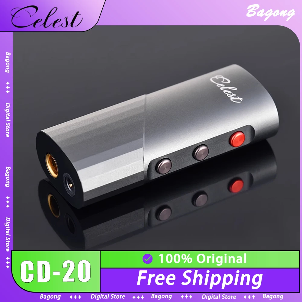 

Celest CD-20 Portable DAC Headphone Amplifier Chip Output ES9039Q2M 3.5mm + 4.4mm Supports Custom Game Type-c OTG Cable Gift