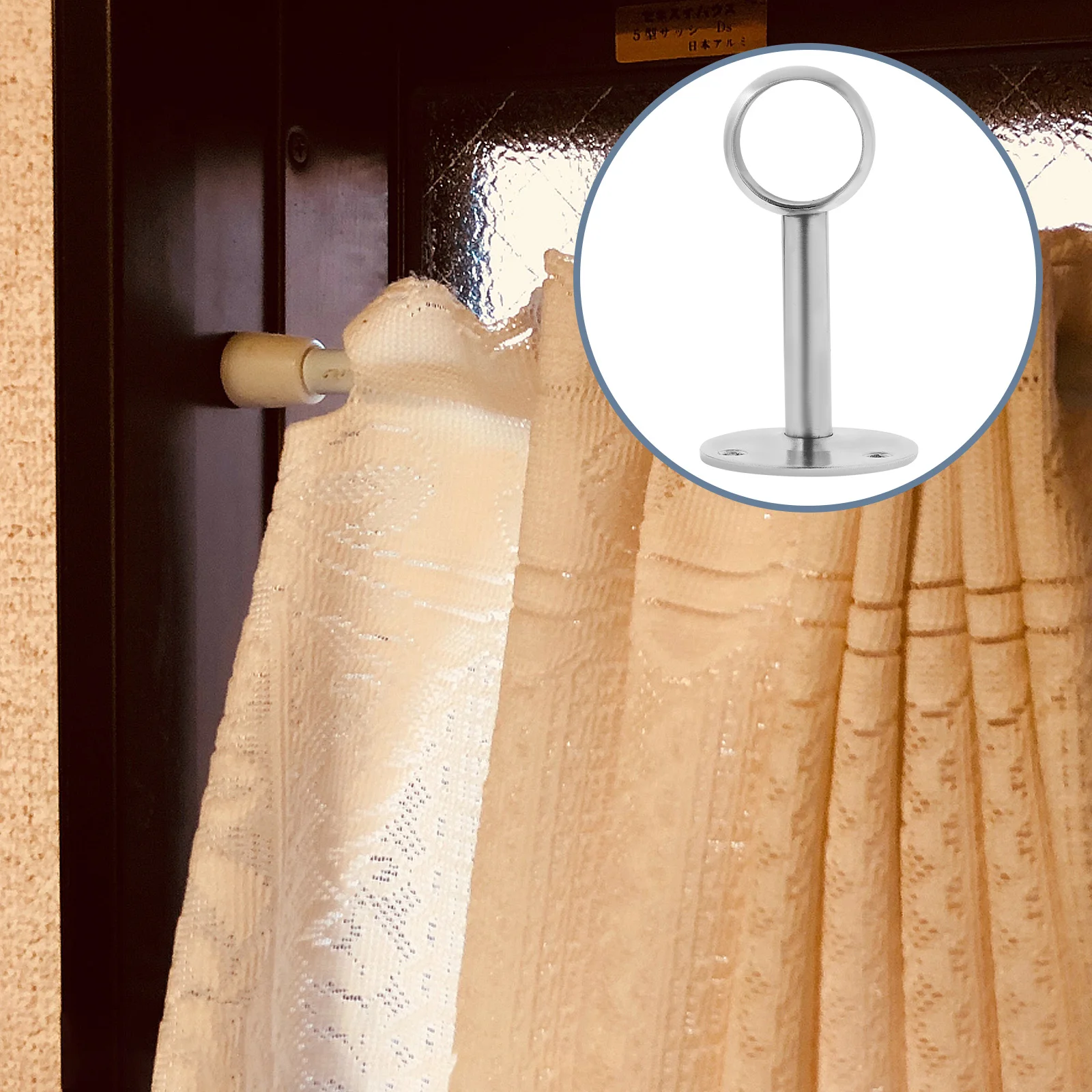 

2pcs Stainless Steel Rod Holder Bracket For 25Mm Pole Wall Mount Closet Support Bathroom Kitchen Storage Fixture Closet Rod