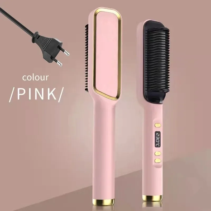 Electric Hot Comb Multifunctional Straight Hair Straightener Comb Negative Ion Anti-Scalding Styling Tool Straightening Brush T