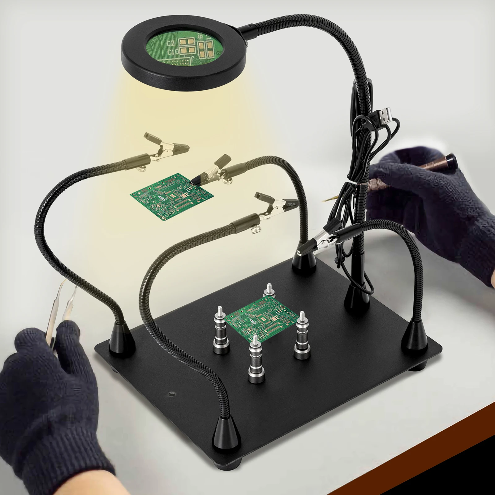 Magnetic Helping Hands Soldering Station with Magnetic PCB Circuit Board Holder