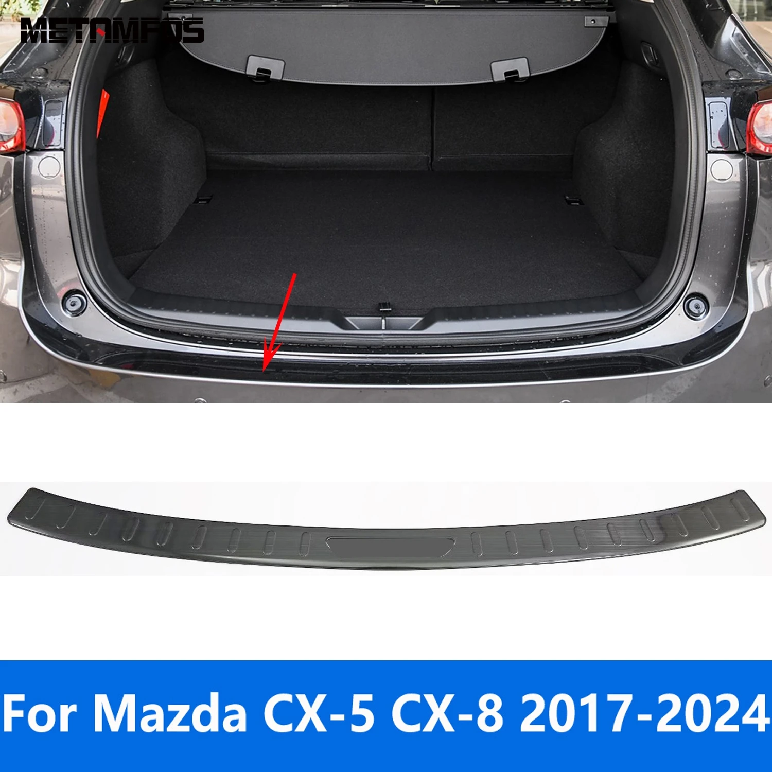 Accessories For Mazda CX-5 CX5 KF CX-8 CX8 2017-2023 2024 Exterior Rear Trunk Bumper Foot Plate Tail Door Sill Scuff Guard Plate