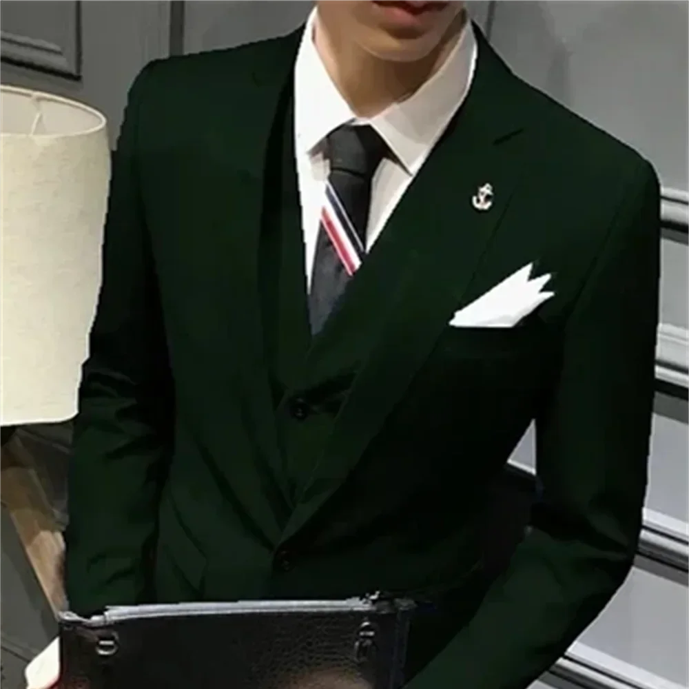 

Black Men Classic Suits Business Office 3 Piece Sets EU Size Men's Jacket Vest Pant Suits Black/Gray Available XS-6XL