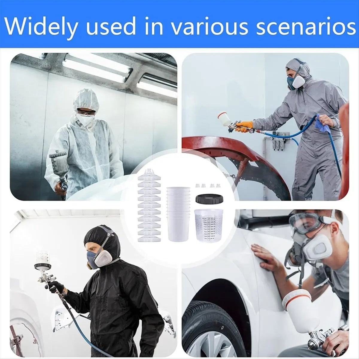 

(ABLP) Емкости для смешивания краски, вкладыши для стаканов распылителя краски, набор для автомобильного распылителя краски, для использования с краской, смолой, эпоксидом, для художественных работ, 160 мл