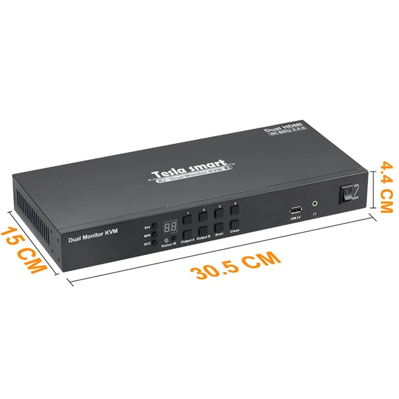 8X2 HDMI Dual Display KVM Switch 4K60Hz Supports DCCI