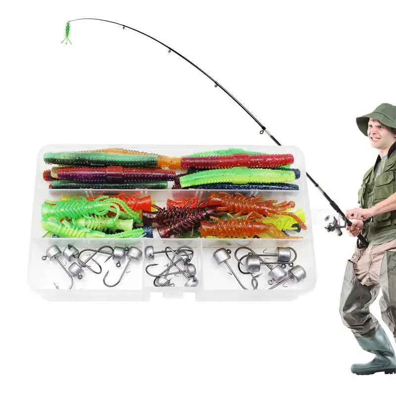 Soft Worm Lure Bass-Fishing Stick Baits Floating Soft Lures Fishing Lure Gear Equipment Wacky Rig Tool Kit Bass-Fishing Stick